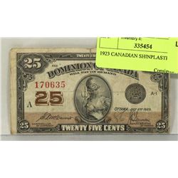1923 CANADIAN SHINPLASTER