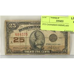 1923 CANADIAN SHINPLASTER