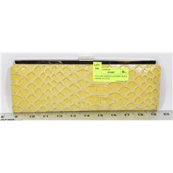 YELLOW CHINESE LAUNDRY MOCK CROCK CLUTCH