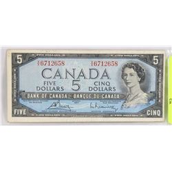 1954 CANADIAN $5 BILL
