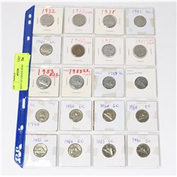 SHEET OF CANADIAN NICKELS