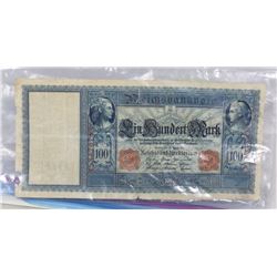 1910 GERMAN 100 MARK NOTE.