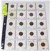 Image 1 : SHEET OF 20 U.S. LINCOLN CENTS/WHEAT REVERSE