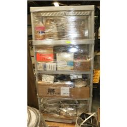 PALLET OF SHOP SUPPLIES AND MISC. W/2 SHELVES