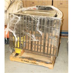 PALLET WITH TABLE SAW , BOLT BIN , ETC.