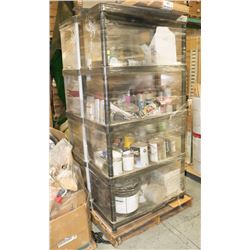 PALLET OF SHOP SUPPLIES W/ TWO SHELVES