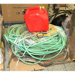 PALLET WITH HOSES , ELECTRICAL CORDS , ETC.