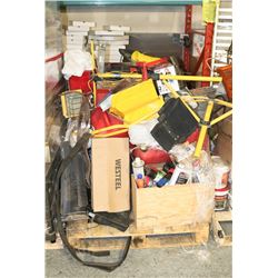 PALLET OF ASSORTED TOOLS AND MORE