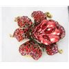 Image 1 : MULTI COLOR FLORAL RHINESTONE BROOCH.