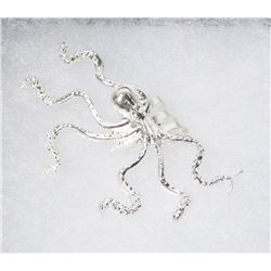 SILVER TONED OCTOPUS DECORATIVE EAR CLIP.