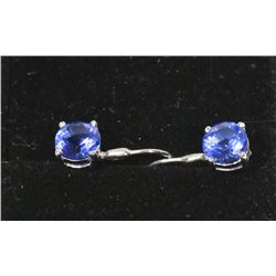 TANZANITE BRILLIANT CUT EARRINGS