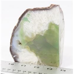 QUARTZ GREEN GEODE (4"L X 2 3/4"W X 5"H) -