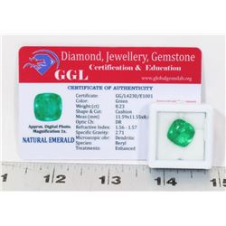 #108-NATURAL GREEN EMERALD LOOSE GEMSTONE 8.23CT