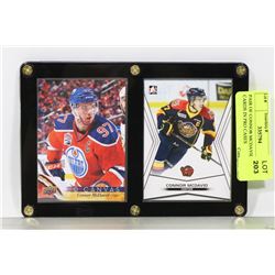 PAIR OF CONNOR MCDAVID HOCKEY CARDS IN PRO CASES