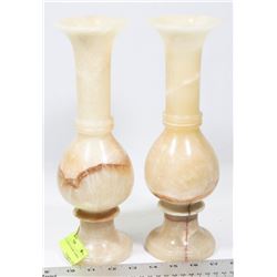 PAIR OF ALIBASTER STONE VASES