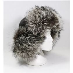 FOX FUR & LEATHER MADE IN CANADA HAT.