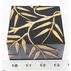 HANDMADE STONE LIDDED BAMBOO THEMED TRINKET BOX