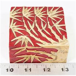HANDMADE STONE RED AND BAMBOO THEMED TRINKET