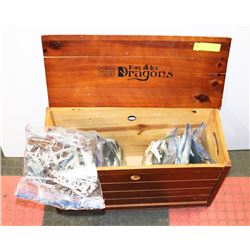 FIRE & ICE MEGA BLOKS WOOD BOX W/ PIECES