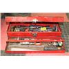 Image 1 : RED METAL TOOL BOX FILLED W/ TOOLS