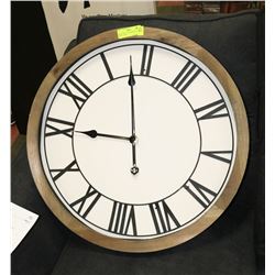 NEW LARGE 24" DISTRESSED WOOD WALL CLOCK