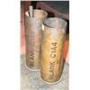 Image 1 : LOT OF 2 BRASS ARTILLERY SHELLS 15" TALL