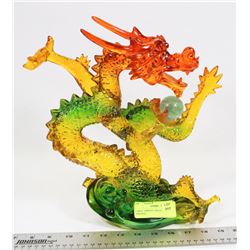 LARGE VIBRANT DRAGON STATUE (ORANGE,