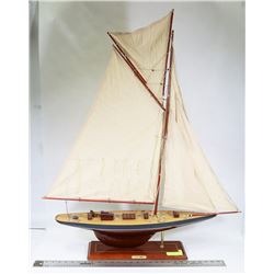 LARGE SAILBOAT MODEL "COLUMBIA" 31"X38"