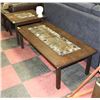 Image 1 : SOLID WOOD COFFEE TABLE SET WITH TILE & STONE