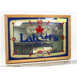 LABATTS WALL CLOCK, 13"X19"