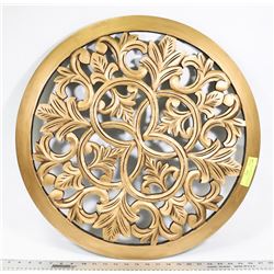 NEW EXTRA LARGE WOOD WALL ART “RINGS OF GOLD”