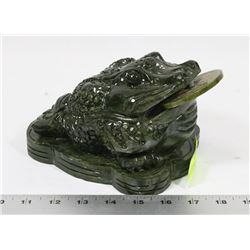 ORNATE STONE MONEY FROG ORIENTAL STATUE