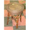 Image 1 : ROUND WICKER SIDE TABLE 24"X21".