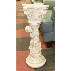 ROMAN STYLE CARVED PEDESTAL PLANT STAND, 29" HIGH