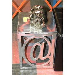 " @ " SIGN SMALL METAL END TABLE (12.5"X13"X17.5")