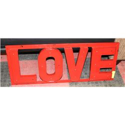SHOWHOME RED METAL LOVE SIGN 35"X14".
