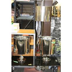 TWO SHOWHOME METAL MIRROR STYLE TABLE LAMPS &