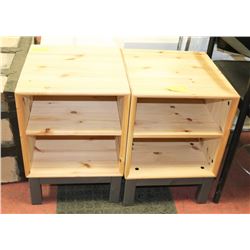 WOOD 2 DRAWER END TABLE 15"X16"X20.5".