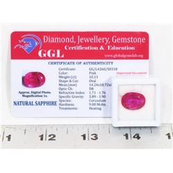 #91-NATURAL PINK SAPPHIRE GEMSTONE 10.13 CT