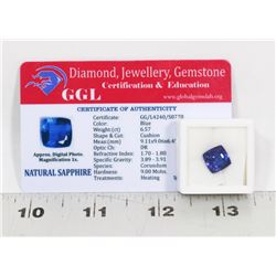 #93-NATURAL BLUE SAPPHIRE GEMSTONE 6.57 CT