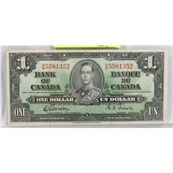 1937 CANADIAN GORDON/TOWERS $1 BILL