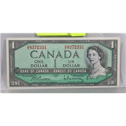 GEM UNC CANADIAN 1954 $1 BILL