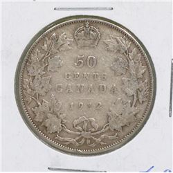 1912 GV CANADIAN SILVER 50 CENT COIN