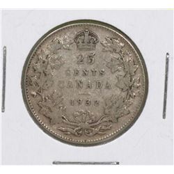 1932 GV CANADIAN SILVER 25 CENT COIN