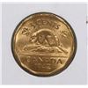 Image 1 : BRILLIANT UNC 1942 CANADIAN TOMBAC WWII NICKEL