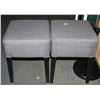 Image 1 : PAIR OF GREY FABRIC STOOLS