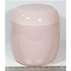 PINK STONE LIDDED URN/JAR