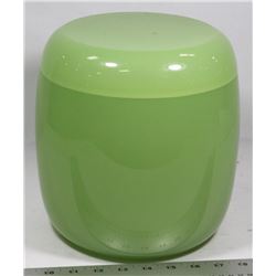 JADE COLOR STONE LIDDED URN/JAR