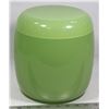 Image 1 : JADE COLOR STONE LIDDED URN/JAR