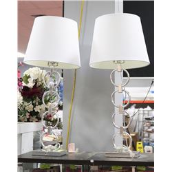 PAIR OF SHOWHOME SILVERTONE LAMPS